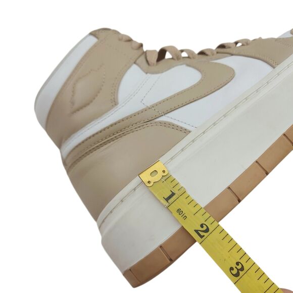Nike Air Jordan 1 Elevate High White Tan Womens 10 Platform Side Zip Comfortable - Picture 12 of 12
